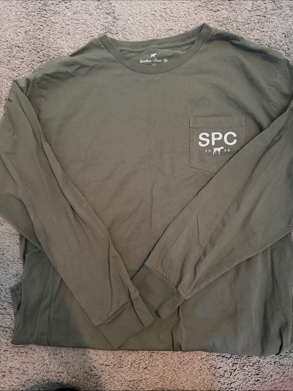 Spc Olive Long Sleeve Pocket Tee